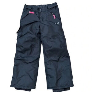 C9 Champion Kids Venture Dry Insulated Snow/ Ski Pants, Black/ Pink Sz XS 4-5
